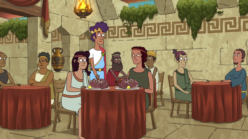 Мужчина Женщина Стол Стулья Еда Скриншот 10